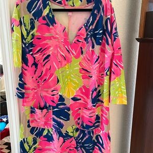 Lilly Pulitzer Pink and Blue Tropical Mini Dress